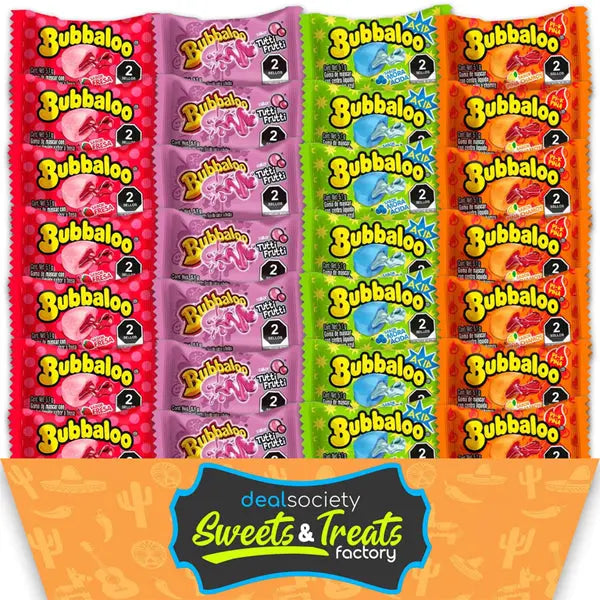 Bubbaloo Bubble Gum Mexican Chewing Gum Assortment 200 Count Variety Bulk Pack Bubbaloo